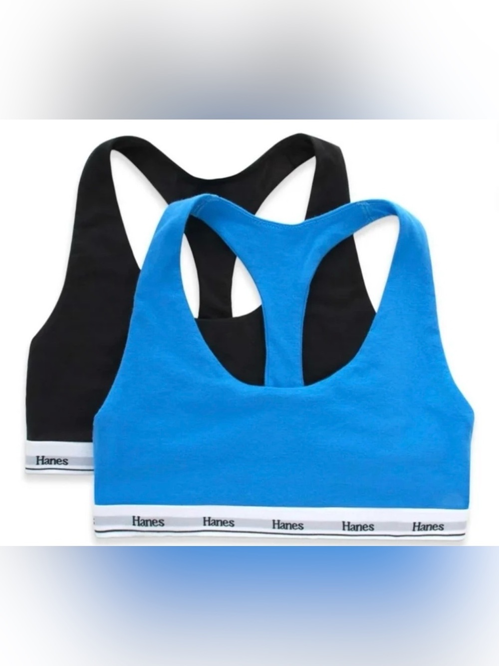 Hanes Originals Women’s 2 Pack Cotton Stretch Racerback Bralettes Medium NWT